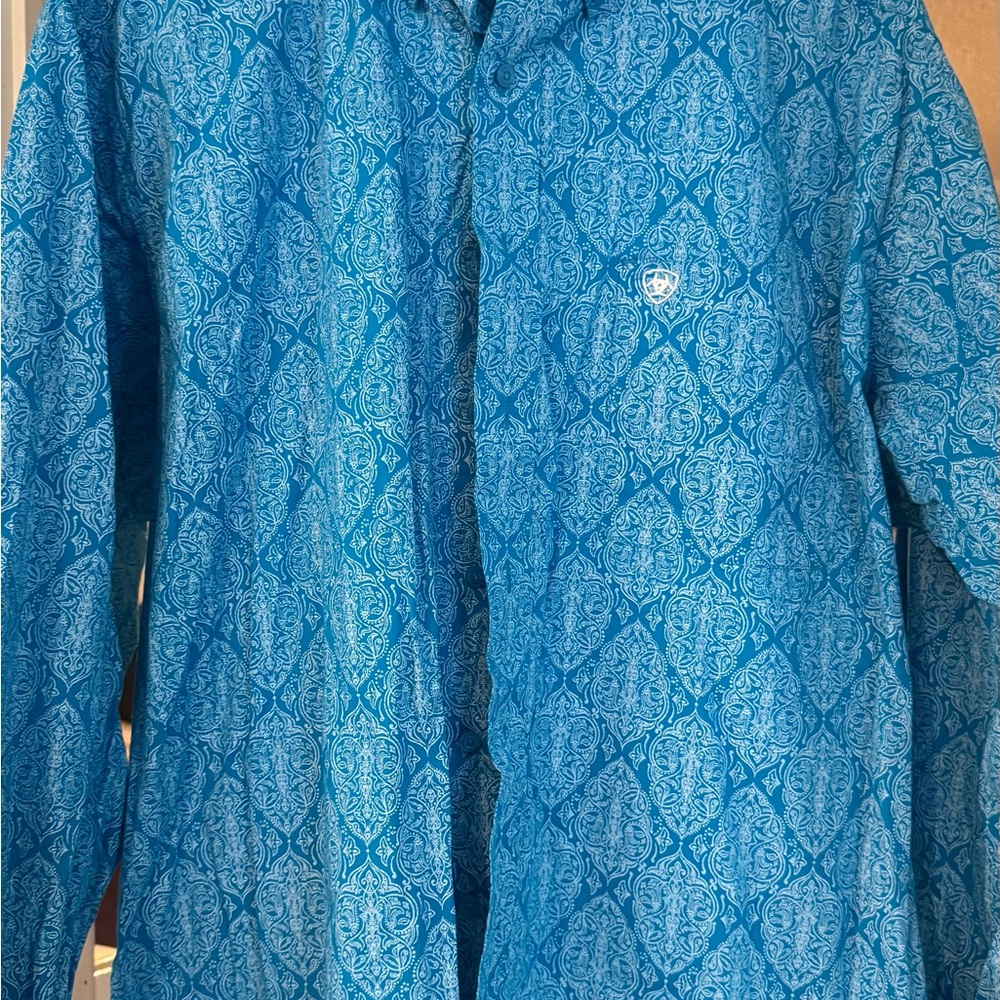 Blue Patterned Men's Jacket - image 1